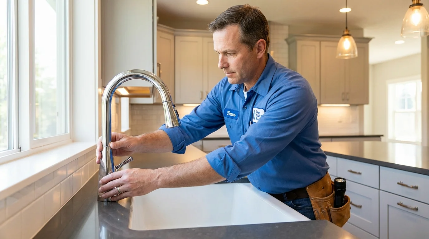 Kitchen faucet installation by Johns Plumbing LLC in Bradley